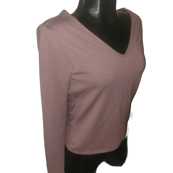 Dynamite Dusty Rose Colored V-Neck Long Sleeve Top S - Picture 3 of 7